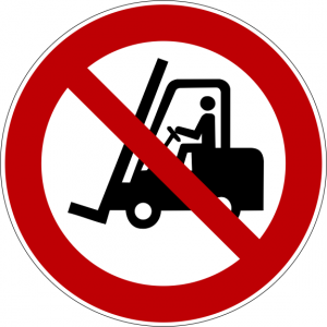 Verbotszeichen P006 Für Flurförderzeuge verboten selbstklebend