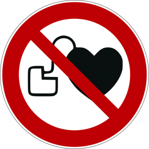 Verbotszeichen P007 Kein Zutritt für Personen mit Herzschrittmachern oder implantierten Defibrillatoren selbstklebend