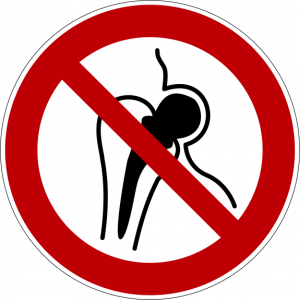 Verbotszeichen P014 Kein Zutritt für Personen mit Implantaten aus Metall selbstklebend