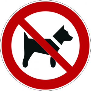 Verbotszeichen P021 Mitführen von Hunden verboten selbstklebend