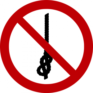 Verbotszeichen P030 Knoten von Seilen verboten selbstklebend