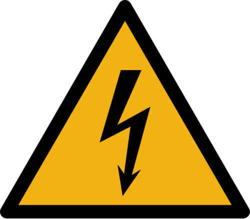 Warnzeichen W012 "Warnung vor elektrischer Spannung“ selbstklebend