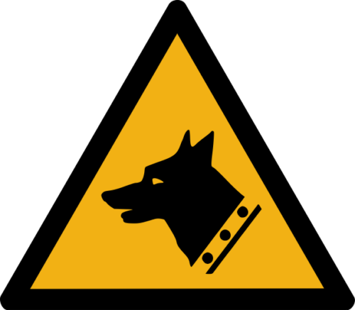 Warnzeichen W013 "Warnung vor Wachhunden“ selbstklebend