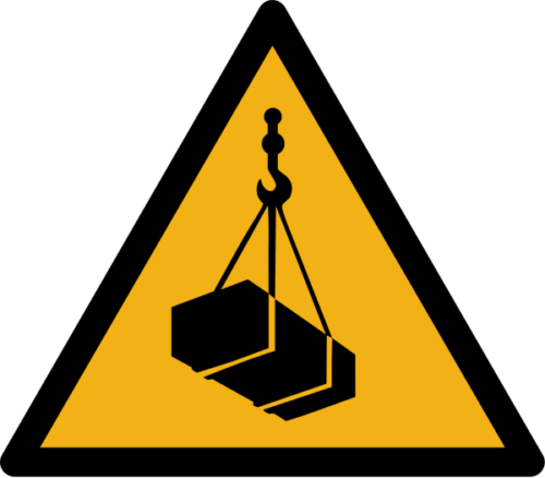 Warnzeichen W015 "Warnung vor schwebender Last“ selbstklebend