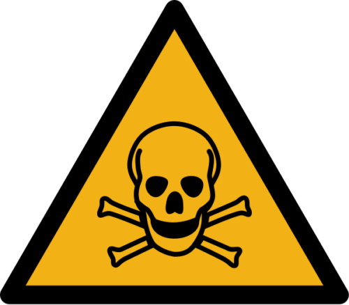 Warnzeichen W016 "Warnung vor giftigen Stoffen“ selbstklebend