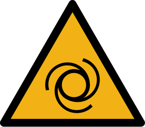 Warnzeichen W018 "Warnung vor automatischem Anlauf" selbstklebend