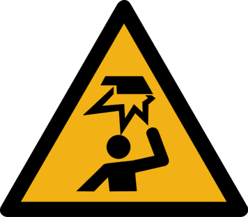 Warnzeichen W020 "Warnung vor Hindernissen im Kopfbereich“ selbstklebend