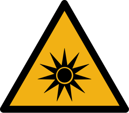 Warnzeichen W027 "Warnung vor optischer Strahlung" selbstklebend